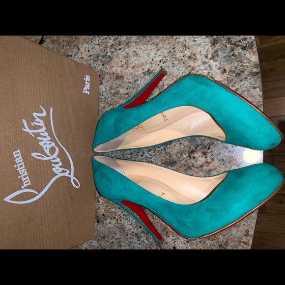 Christian Louboutin Ron Ron 100mm Suede Mint Pump - Picture 5 of 8